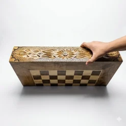 Alternative view of تخته نرد چوب گردو دور منبت 60 سانت