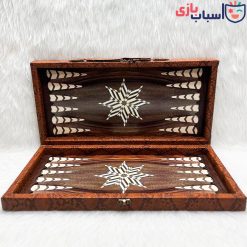 Alternative view of تخته نرد چرمی ساده طرح گردویی