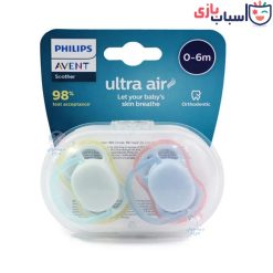 Alternative view of پستانک اونت ارتودنسی 0 تا 6 ماه دوتایی سری Ultra Air فیلیبس کد 11_85