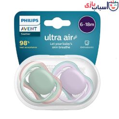 Alternative view of پستانک اونت ارتودنسی 6 تا 18 ماه دوتایی سری Ultra Air فیلیبس
