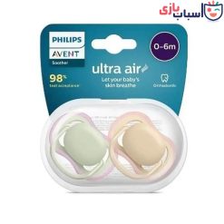 پستانک اونت ارتودنسی 0 تا 6 ماه دوتایی سری Ultra Air فیلیبس کد 11_85