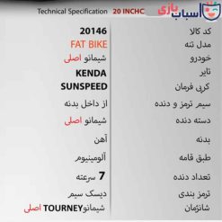 Alternative view of دوچرخه SUNSPEED FAT BIKE (ساحلی) سایز 20 کد 20146