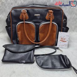 ساک نوزاد 3 تیکه چرم 2 زیپ جلو مدل M&Y کد 1002